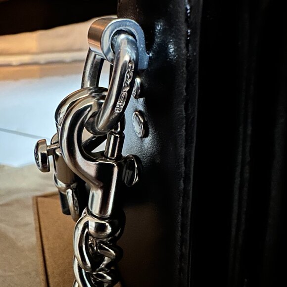 Coach Cassie 19 with Rivets Smooth Black Leather, Bonus Hang Tag - Picture 6 of 16